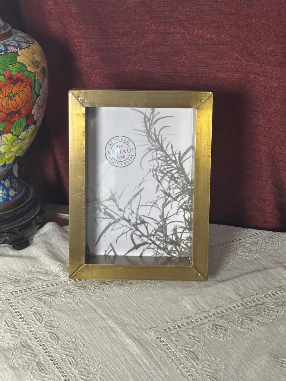 ✨ Arhaus 5x7 Brushed Brass Deep Picture Frame Gold